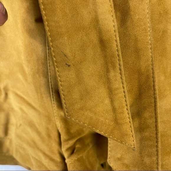 BA&SH Liam Belted Goat Suede Button Fly Shorts Camel Brown Size 1 US S/4 - Picture 4 of 15